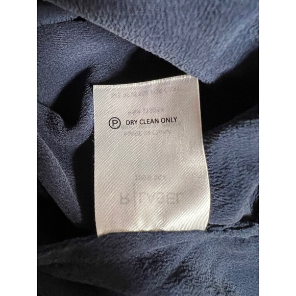 R | Label Navy Blue Short Sleeve Silk Top Women’s Size XS - Picture 10 of 10